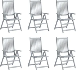 Prolenta Premium - Chaises De Jardin De Jardin 6 Pcs Réglables Avec Coussins En Bois D'acacia Massif -Jardin Meubles Magasin 1200x1092 2