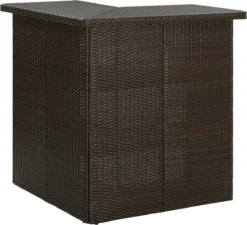 Prolenta Premium - Ensemble De Bar De Jardin 4 Pièces Avec Coussins Poly Rotin Marron -Jardin Meubles Magasin 1200x1093