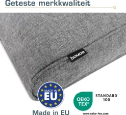 Bomoe Ilano - Coussin De Dossier Lounge Plein Air 60x40cm - Coussin De Jardin épaisseur 10cm, Lavable & Protection UV - Gris Clair -Jardin Meubles Magasin 1200x1097 15