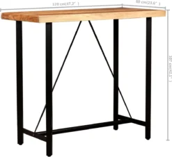 Prolenta Premium - Ensemble De Bar 5 Pièces En Bois De Sesham Massif Et Cuir Véritable -Jardin Meubles Magasin 1200x1099 3