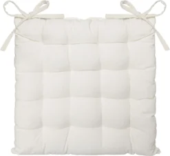Coussin De Chaise De Jardin Atmosphera - 1x - Blanc Ivoire - Coton - 38 X 6 Cm - Coussin De Siège