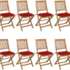 Prolenta Premium - Chaises De Jardin De Jardin 8 Pcs Pliables Avec Coussins En Bois D'acacia Massif