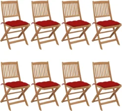 Prolenta Premium - Chaises De Jardin De Jardin 8 Pcs Pliables Avec Coussins En Bois D'acacia Massif