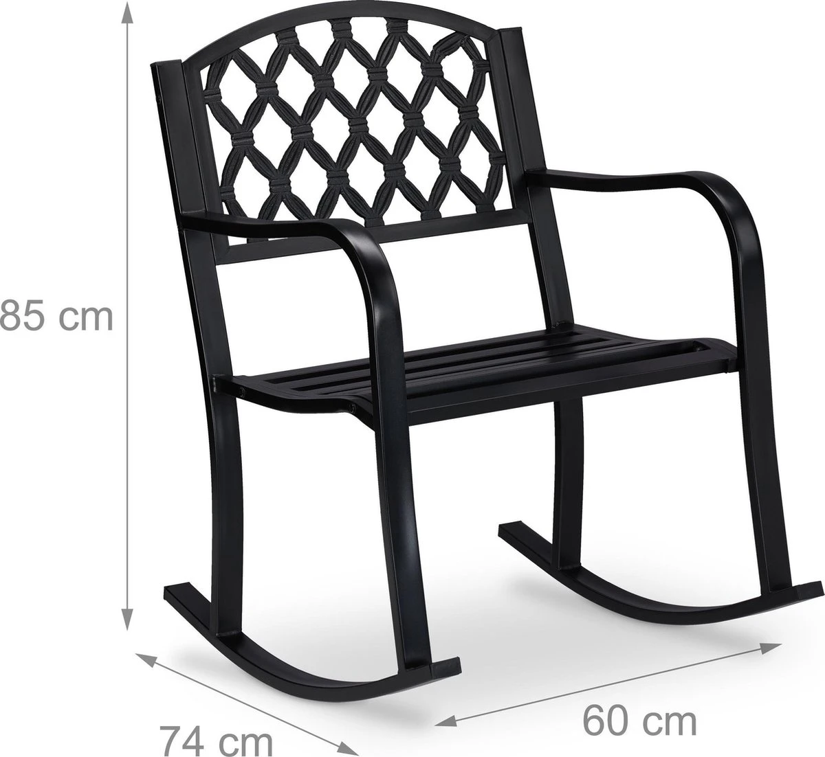 Relaxdays Chaise Berçante à L'extérieur - Chaise De Jardin Balançoire - Fonte - Siège De Jardin - Noir Antique 5 Relaxdays Chaise Berçante à L'extérieur - Chaise De Jardin Balançoire - Fonte - Siège De Jardin - Noir Antique – Image 5