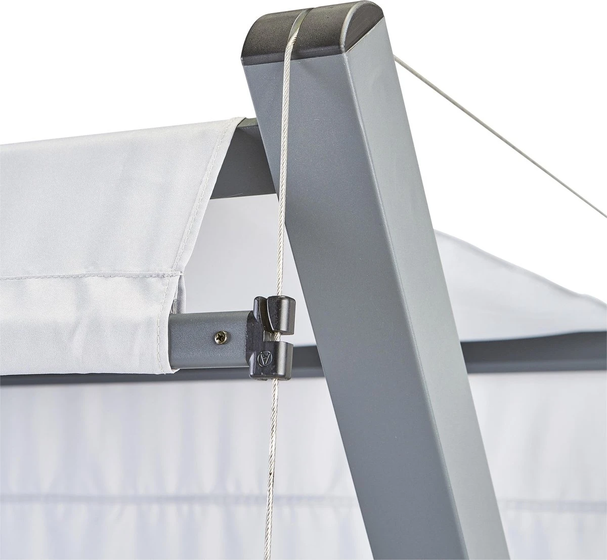 NATERIAL - Balançoire De Jardin ODYSSEA - Balançoire 3 Places - Store Coulissant - Avec Coussins - Acier - Grijs Et Gris Clair - Banc Balançoire - Balançoire Hollywood 5 NATERIAL - Balançoire De Jardin ODYSSEA - Balançoire 3 Places - Store Coulissant - Avec Coussins - Acier - Grijs Et Gris Clair - Banc Balançoire - Balançoire Hollywood – Image 5