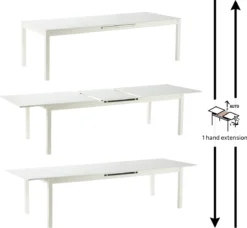 NATERIAL - Table De Jardin Extensible ODYSSEA - Table Extensible Pour 8 à 10 Personnes - 256/320x100cm - Table à Manger - Avec Plateau En Verre - Aluminium - Blanc 12 NATERIAL - Table De Jardin Extensible ODYSSEA - Table Extensible Pour 8 à 10 Personnes - 256/320x100cm - Table à Manger - Avec Plateau En Verre - Aluminium - Blanc -Jardin Meubles Magasin 1200x1109 10