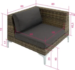 Tectake - Ensemble Osier Modulable Villanova Naturel - Coin Gauche - 404415 -Jardin Meubles Magasin 1200x1110 14