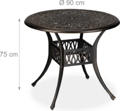Relaxdays Table De Jardin Ronde - Table De Balcon Avec Trou De Parasol - Table Basse - Table D'appoint De Jardin -Jardin Meubles Magasin 1200x1114 4