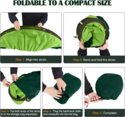 Hamac Avec Moustiquaire, Hamac Outdoor 2 En 1 Pour 2 Personnes, Hamac En Nylon De Parachute Portable Ultra-léger Avec Capacité De Poids De 200 Kg Pour Camping En Outdoor - Vert -Jardin Meubles Magasin 1200x1115 1