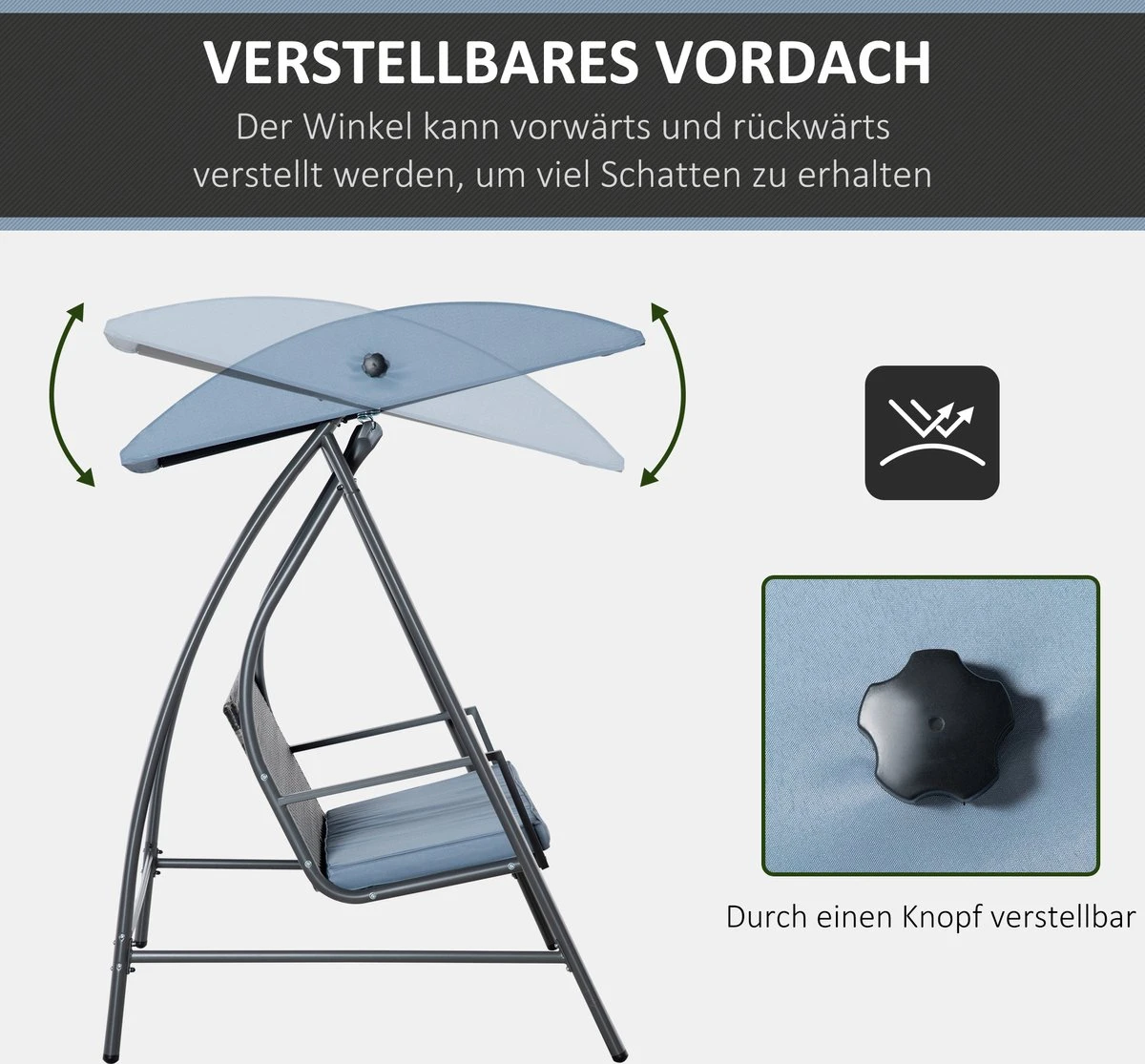 Outsunny Hollywood Balançoire Balançoire En Polyrotin Balançoire De Jardin 3 Places Avec Toit Noir 867-018 3 Outsunny Hollywood Balançoire Balançoire En Polyrotin Balançoire De Jardin 3 Places Avec Toit Noir 867-018 – Image 3