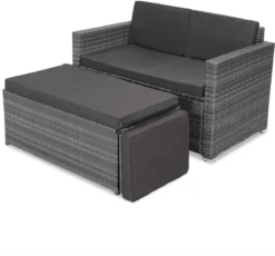 Ensemble De Jardin Polyrotin Modulable Combinaison Canapé 2 Places Repose-pieds Coussins Lounge De Jardin -Jardin Meubles Magasin 1200x1116 8