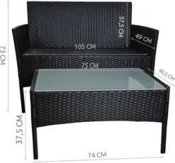 Borvat® | Mobilier De Jardin | Ensemble De Jardin | Mobilier De Jardin | Noir | Tissé | Coussins Crème | Mobilier De Jardin | Ensemble Salon 4 Places | -Jardin Meubles Magasin 1200x1117 2