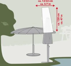 Housse De Parasol Résistante Aux Intempéries - Max. 3 X 3 M - Grijs - Résistant à L'eau - Parasol Flottant - Rond & Carré - Parasol Bâton -Jardin Meubles Magasin 1200x1120 4