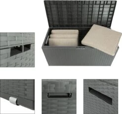 Boîte De Rangement à Coussins Maxx Pour Coussin Rotin 350L 120 X 52 X 60 Cm Anthracite -Jardin Meubles Magasin 1200x1120 5