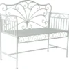 Outsunny Banquette De Jardin Banc Fleuri Banc De Parc Mobilier De Jardin 2 Places Métal Blanc 84B-077