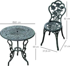 Outsunny Ensemble Bistro 3 Pièces Ensemble De Balcon Meubles De Jardin Balcon Fonte D'aluminium Vert Antique 01-0795 -Jardin Meubles Magasin 1200x1123 2