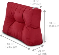 Beautissu Style - Set De Coussins Palette - 1x Coussin D'Assise 120x80 Cm & 2x Coussin De Dossier 60x40 Cm - Rouge -Jardin Meubles Magasin 1200x1124 6