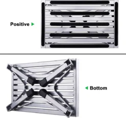 HDM 47 X 30 X 23 Cm Aluminium 1 Niveau Capacité De Charge 150 Kg Pour Cuisine, Salle De Bain, Camping Et Plus Tabouret Pliant Avec Tapis Antidérapant -Jardin Meubles Magasin 1200x1126 8