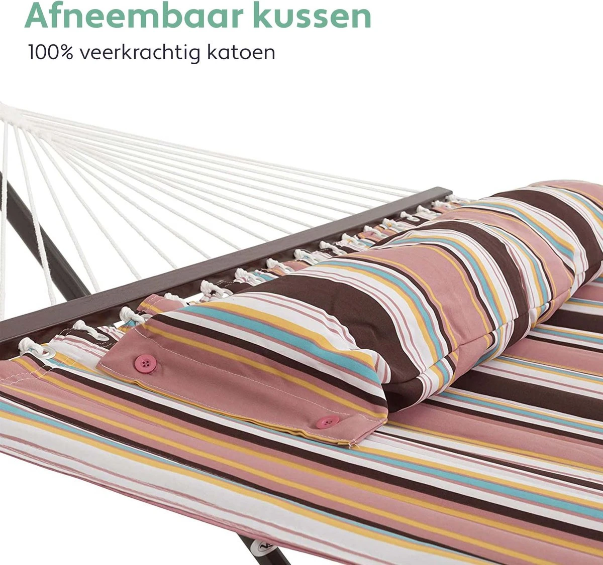 Hamac Avec Support 2 Personnes / 200kg, 190 * 140, Kussen Amovible, Résistant Aux Intempéries Résistant Aux UV (moka) VITA5 5 Hamac Avec Support 2 Personnes / 200kg, 190 * 140, Kussen Amovible, Résistant Aux Intempéries Résistant Aux UV (moka) VITA5 – Image 5