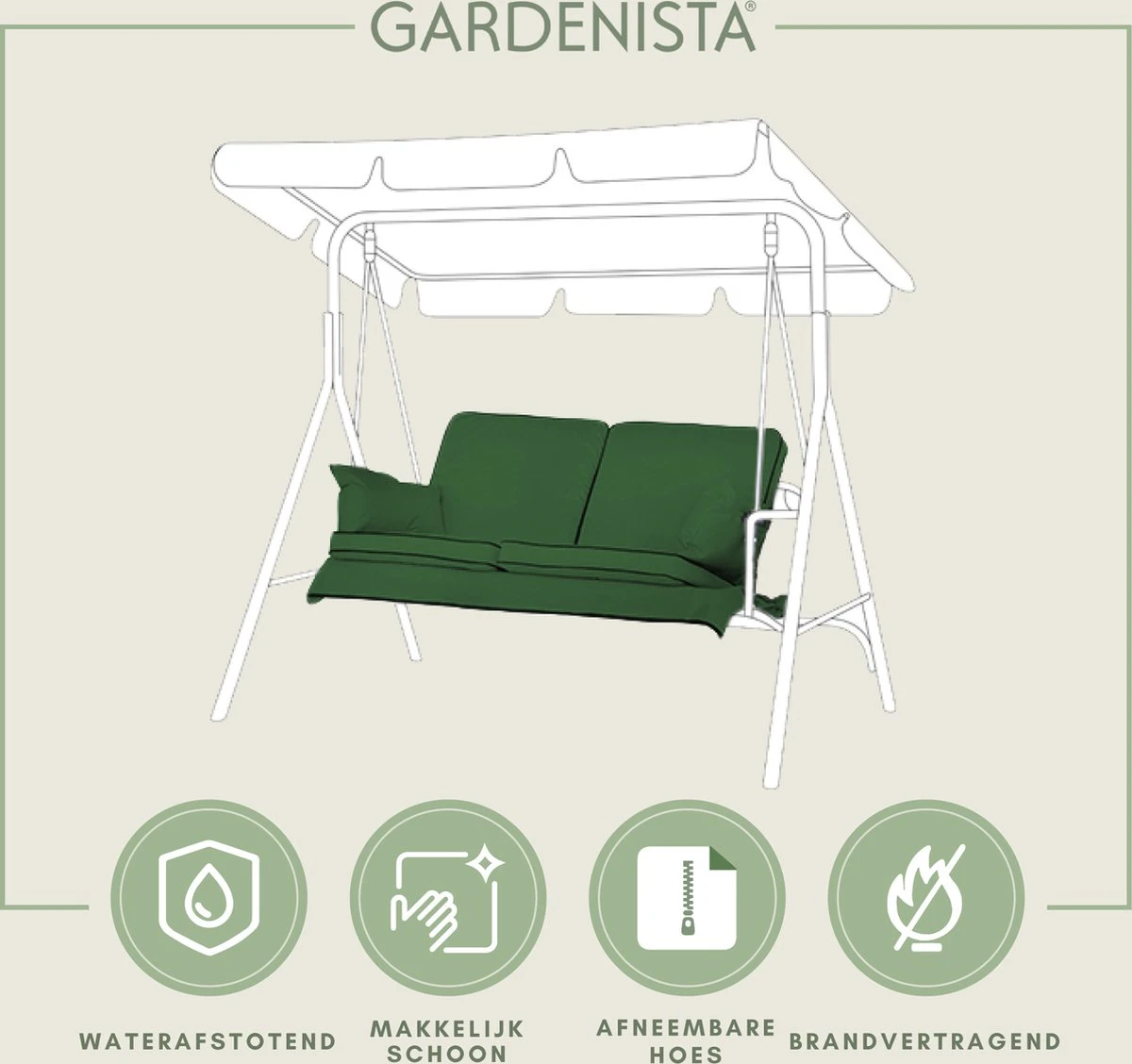 Coussins De Banc De Jardin De Jardin Gardenista - Coussin De Banc De Balançoire De Rechange Doux Et Confortable 2 Places Résistant à L'eau 3 Coussins De Banc De Jardin De Jardin Gardenista - Coussin De Banc De Balançoire De Rechange Doux Et Confortable 2 Places Résistant à L'eau – Image 3
