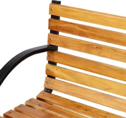 Nancy's Olney Garden Bench - Banc - Banc En Bois - 2 Places - Banc De Parc - Acier - Zwart - Marron - Naturel - 122 X 60 X 80 Cm -Jardin Meubles Magasin 1200x1129 1