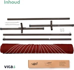 Hamac Avec Support 2 Personnes / 200kg, 190 * 140, Kussen Amovible, Résistant Aux Intempéries Résistant Aux UV (rouge / Jaune) VITA5 -Jardin Meubles Magasin 1200x1131 1