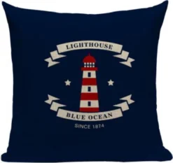 Coussins Bateau - Coussin Sierkussen - Accessoires Bateau Blauw/ Crème 45x45 Linge