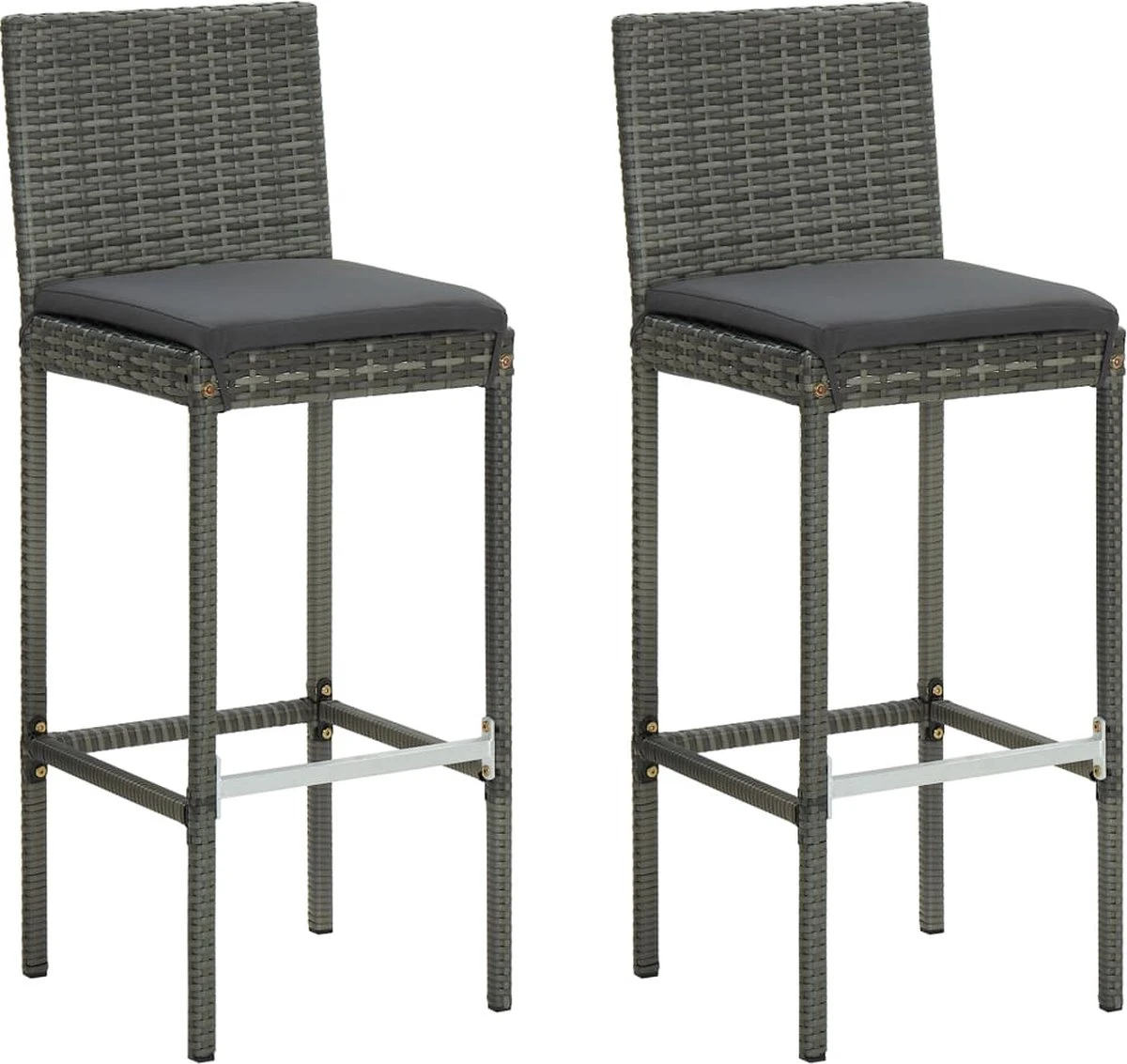 Ensemble De Bar De Jardin Premium - Bar De Jardin 3 Pièces Avec Coussins Poly Rotin Gris 3 Ensemble De Bar De Jardin Premium - Bar De Jardin 3 Pièces Avec Coussins Poly Rotin Gris – Image 3