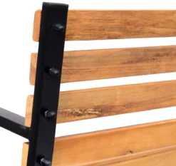 Nancy's Olney Garden Bench - Banc - Banc En Bois - 2 Places - Banc De Parc - Acier - Zwart - Marron - Naturel - 122 X 60 X 80 Cm -Jardin Meubles Magasin 1200x1134