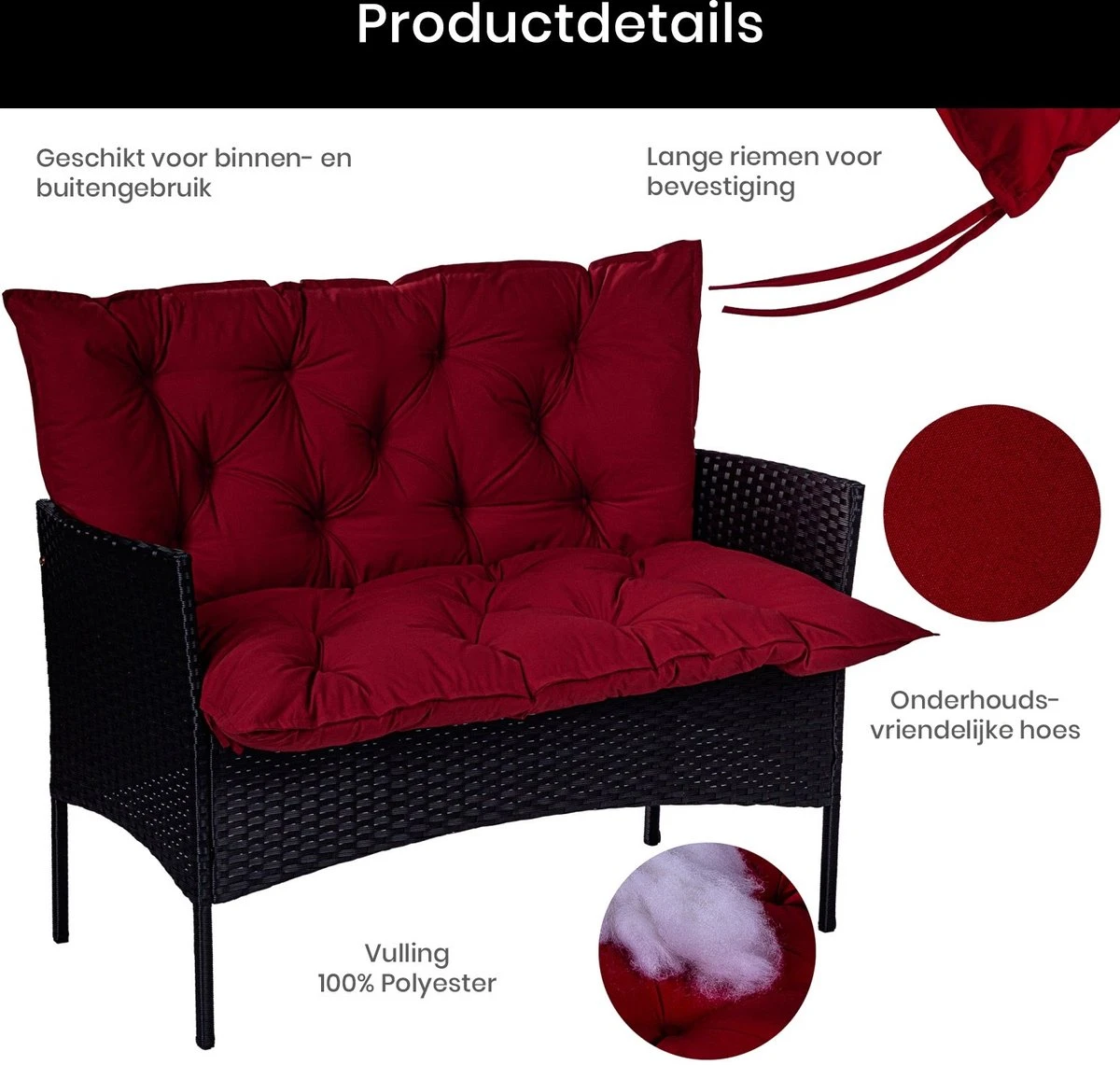 Coussin De Palette - Coussins Pour Palettes - Kussen De Salon - Coussin De Banc De Jardin - Coussin De Banc - Avec Dossier Bas - Katoen - Polyester - 2,1 Kg - Beige - 100 Cm X 98 Cm X 8 Cm 5 Coussin De Palette - Coussins Pour Palettes - Kussen De Salon - Coussin De Banc De Jardin - Coussin De Banc - Avec Dossier Bas - Katoen - Polyester - 2,1 Kg - Beige - 100 Cm X 98 Cm X 8 Cm – Image 5