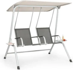 Swing Blumfeldt Bel Air Duo Swing Hollywood, Le Toit Ouvrant Généreux Fournit De L'ombre De Manière Fiable, Anthracite / Crème