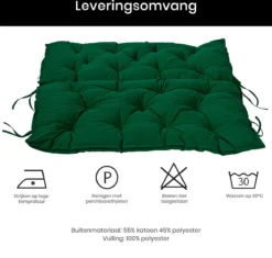 Coussin De Palette - Coussins Pour Palettes - Kussen De Salon - Coussin De Banc De Jardin - Coussin De Banc - Avec Dossier Bas - Katoen - Polyester - 2,1 Kg - Vert - 100 Cm X 98 Cm X 8 Cm -Jardin Meubles Magasin 1200x1141 28
