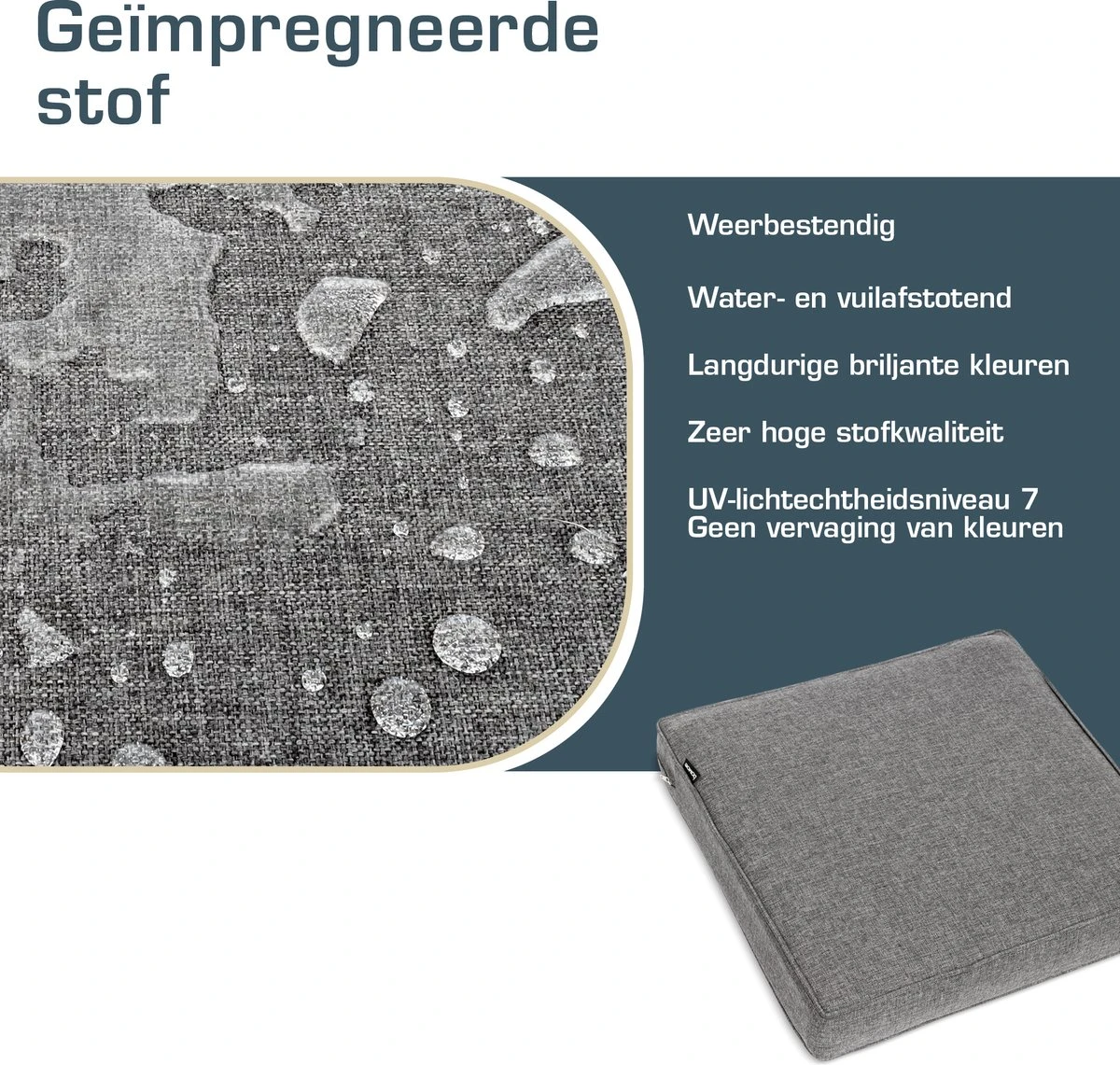 Bomoe Ilano - Coussin D'assise Lounge Plein Air 60x60cm - Coussin De Jardin épaisseur 8cm, Lavable & Protection UV - Gris Clair 6 Bomoe Ilano - Coussin D'assise Lounge Plein Air 60x60cm - Coussin De Jardin épaisseur 8cm, Lavable & Protection UV - Gris Clair – Image 6