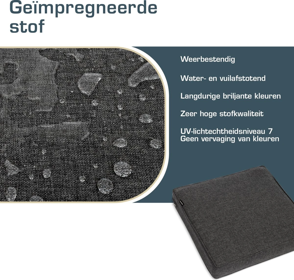 Bomoe Ilano - Coussin D'assise Plein Air Lounge 60x60cm - Coussin De Jardin épaisseur 8cm, Lavable & Protection UV - Anthracite 7 Bomoe Ilano - Coussin D'assise Plein Air Lounge 60x60cm - Coussin De Jardin épaisseur 8cm, Lavable & Protection UV - Anthracite – Image 7