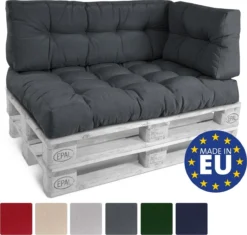 Coussin De Palette Beautissu Eco Style - Coussin De Dossier 120x40 Cm Pour Canapé-palette - Coussin Gris Graphite - Coussins De Palette En Qualité Coussin De Matelas