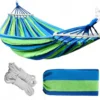 Hamac - 2 Personnes - 200 X 160 Cm - Blauw / Vert - Jusqu'à 200 Kg - Avec Housse - Extra Solide - Camping - Camping - Survie - Hamac - Hamac Double - Camping - Hamac Cocoon - Adultes Et Enfants