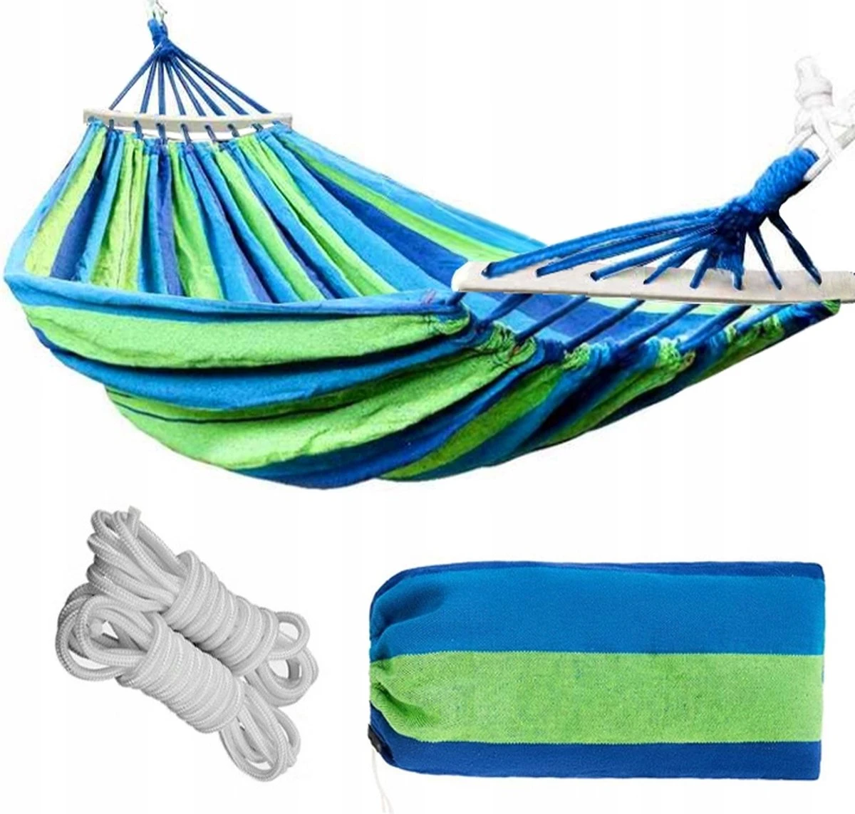 Hamac - 2 Personnes - 200 X 160 Cm - Blauw / Vert - Jusqu'à 200 Kg - Avec Housse - Extra Solide - Camping - Camping - Survie - Hamac - Hamac Double - Camping - Hamac Cocoon - Adultes Et Enfants 1 Hamac - 2 Personnes - 200 X 160 Cm - Blauw / Vert - Jusqu'à 200 Kg - Avec Housse - Extra Solide - Camping - Camping - Survie - Hamac - Hamac Double - Camping - Hamac Cocoon - Adultes Et Enfants