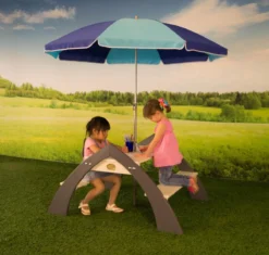 AXI Kylo Table Pique Nique Enfant En Bois Gris & Blanc - Table Picnic Avec Parasol Pour Le Jardin -Jardin Meubles Magasin 1200x1144 4
