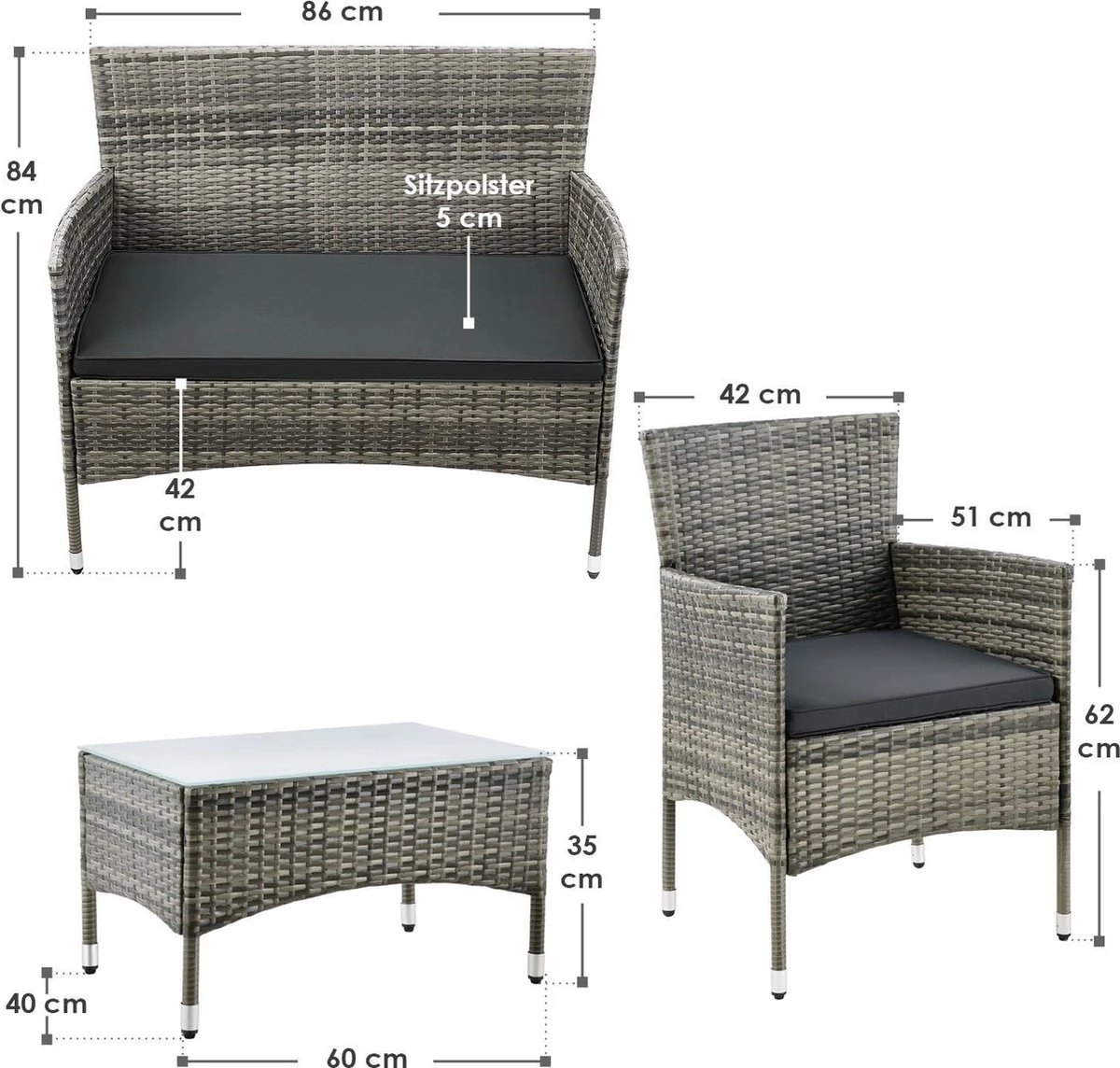 Salon De Jardin - Salon De Jardin - Canapé De Jardin - Chaises De Jardin - Salon De Jardin - Gris Meyers 4 Salon De Jardin - Salon De Jardin - Canapé De Jardin - Chaises De Jardin - Salon De Jardin - Gris Meyers – Image 4