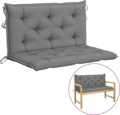 Prolenta Premium - Rocking Chair - Coussin Pour Rocking Chair 100 Cm Tissu Gris - Grijs - Balançoire