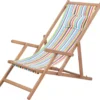 Prolenta Premium - Chaise De Plage Pliable En Tissu Et Structure En Bois Multicolore