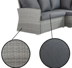 NATERIAL - Salon De Jardin DAVOS - 6 Personnes - Aluminium - Rotin Plastique - Grijs - Salon De Jardin - Salon De Jardin - Polyrotin -Jardin Meubles Magasin 1200x1146 7