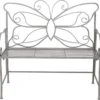 Clayre & Eef Banc De Jardin 5Y0459G 108 * 55 * 99 Cm - Banc En Fer Grijs Banc D'extérieur Mobilier De Jardin De Jardin