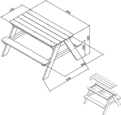 Sunny AXI Dave Table Sable Et Eau / Pique Nique En Bois - Table D’eau Avec Couvercle & Boîtes De Rangement - Table De Jeu Enfant à Eau Pour Le Jardin -Jardin Meubles Magasin 1200x1148 7