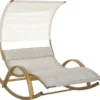 Nancy's Steamboat Rocking Chair - Fauteuil Relax - Toit Mélèze - Bois De Mélèze - Grijs/ Wit - 190 X 135 X 185 Cm