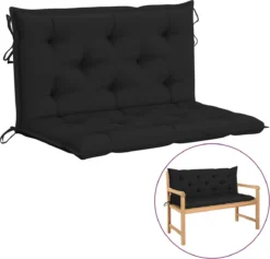 Prolenta Premium - Rocking Chair - Coussin Pour Rocking Chair 100 Cm Tissu Noir - Zwart - Balançoire