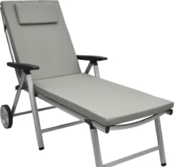 Beautissu Loft RL Coussin De Chaise Longue 200 X 60 X 5 Cm - Kussen Chaise Longue Coussins De Chaise De Jardin Gris Clair