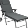 Beautissu Loft RL Coussin Transat 200 X 60 X 5 Cm - Kussen Transat Chaise De Jardin Coussins Gris Graphite