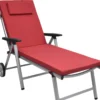 Beautissu Loft RL Coussin Transat 200 X 60 X 5 Cm - Kussen Transat Chaise De Jardin Coussins Rouge