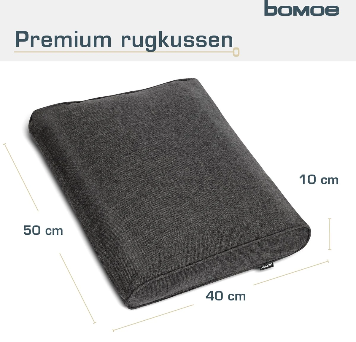 Bomoe Ilano - Coussin De Dossier Lounge Plein Air 50x40cm - Coussin De Jardin épaisseur 10cm, Lavable & Protection UV - Anthracite 3 Bomoe Ilano - Coussin De Dossier Lounge Plein Air 50x40cm - Coussin De Jardin épaisseur 10cm, Lavable & Protection UV - Anthracite – Image 3